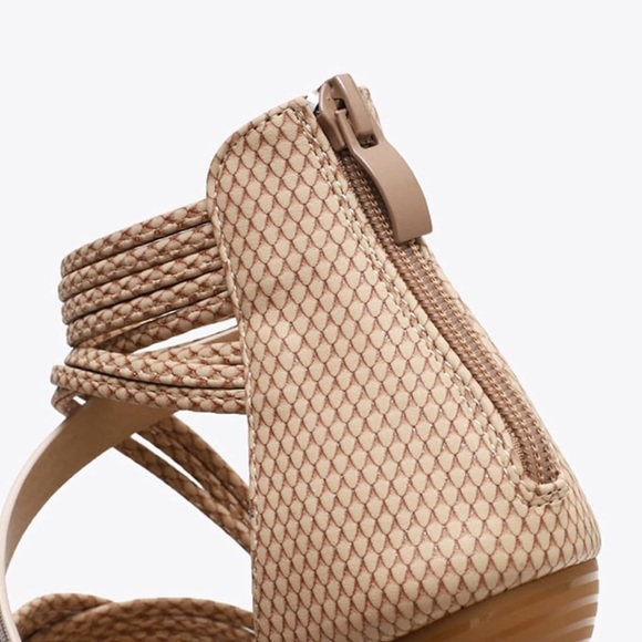 Women's Flat Sandal Flip Flops Open Toe Strap Zipper Back Flatform Wedge Sandals - Picture 6 of 16